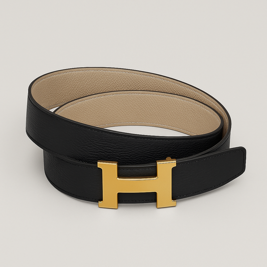 Hermès Constance Reversible 38mm – Black/Beige with Gold Buckle