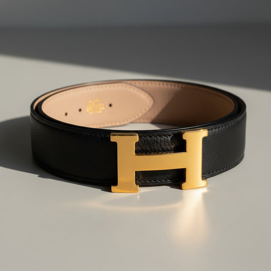 Hermès Constance Reversible 38mm – Black/Beige with Gold Buckle